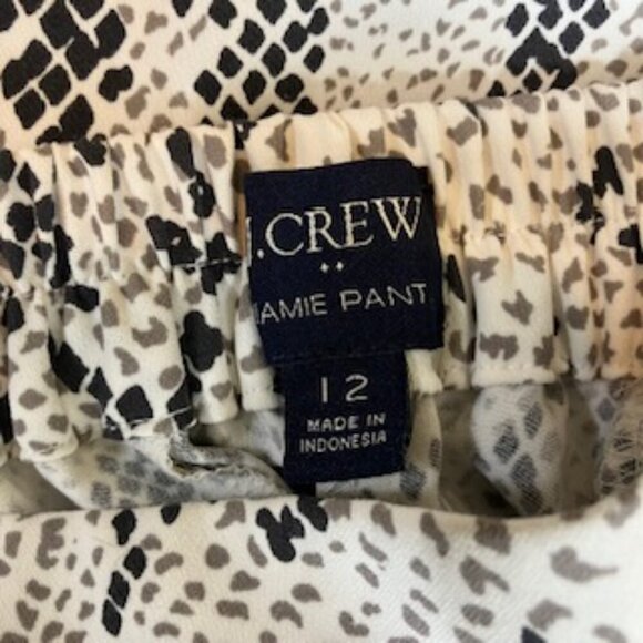 J. Crew Jamie Pant snakeskin , loose fitting, flat front/elastic waist  Size 12 - Picture 5 of 7